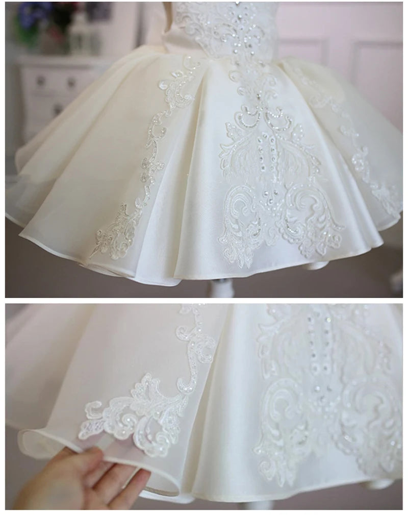2024 Summer Baby Dress For Girls 1 Year Birthday Baptism Tutu Dresses Princess Toddler Girl Wedding  Party Dress Kids Clothes