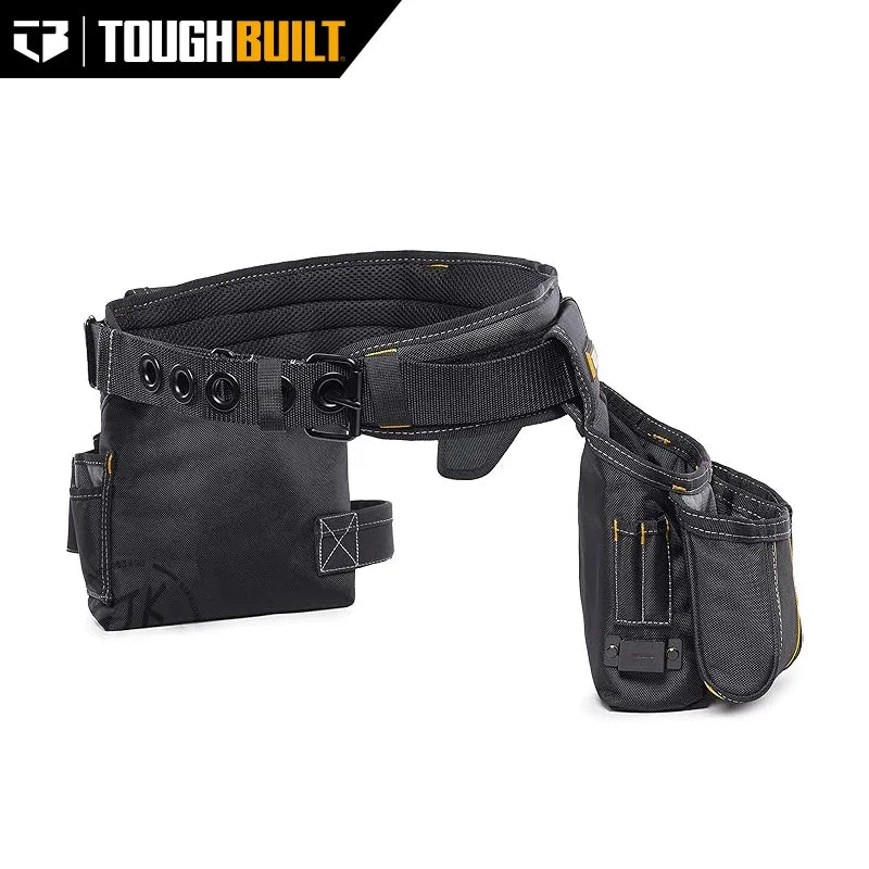 ToughBuilt Carpenter Tool Belt with 2 Hammer Holders Heavy Duty Deluxe Premium Quality Durable Adjustable Size - TB-303-4