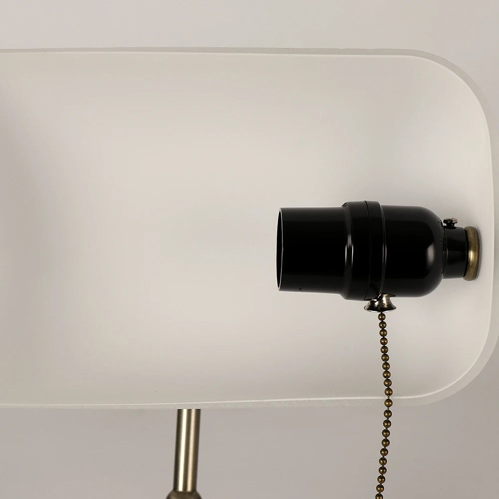 Vintage glass banker‘s lamp zipper switch desk lamp bedroom home stuy restaurant library office light night lamp