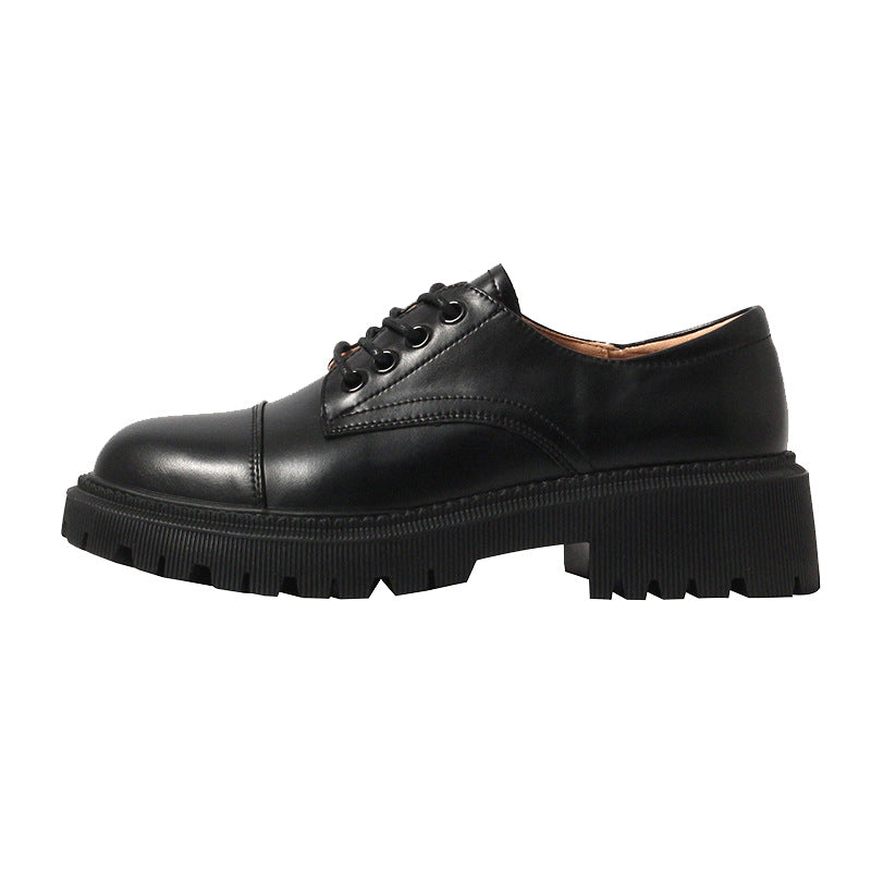 Platform Heel Platform Leather Shoes Women - Belvar