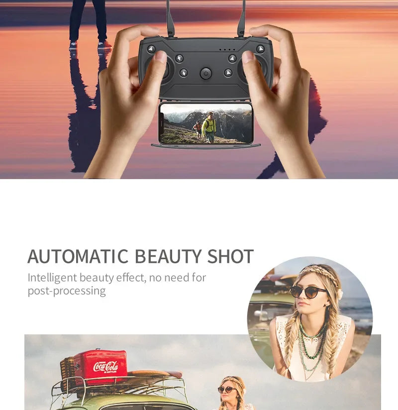 2023 E88 Pro WIFI FPV Drone Wide Angle HD 4K Camera Quadcopter Height Hold RC Foldable Dron Toys Gift