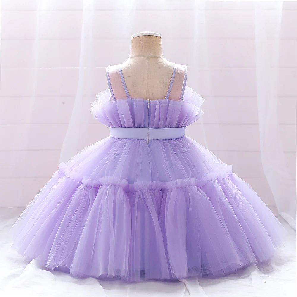 2022 Baby Dress For Girls Kids Wedding Bridesmaid Dresses Toddler Tulle Birthday Princess Party Dress Infant Outfits Vestidos