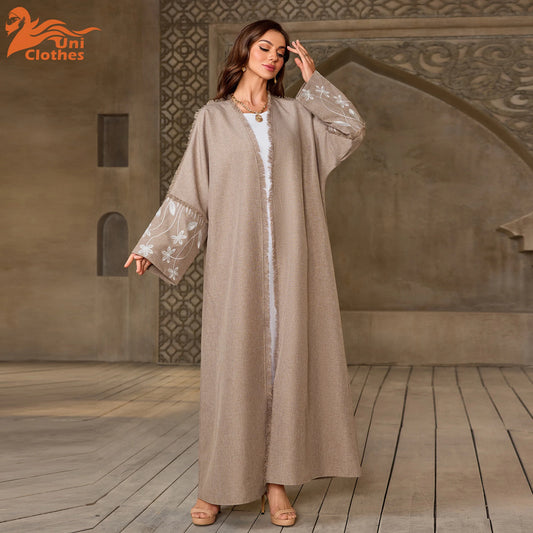 UNI Ramadan Eid Taseel Abaya Dubai Luxury Muslim Kimono Dress Kebaya Open Abayas For Women Marocain Robe Femme Musulmane