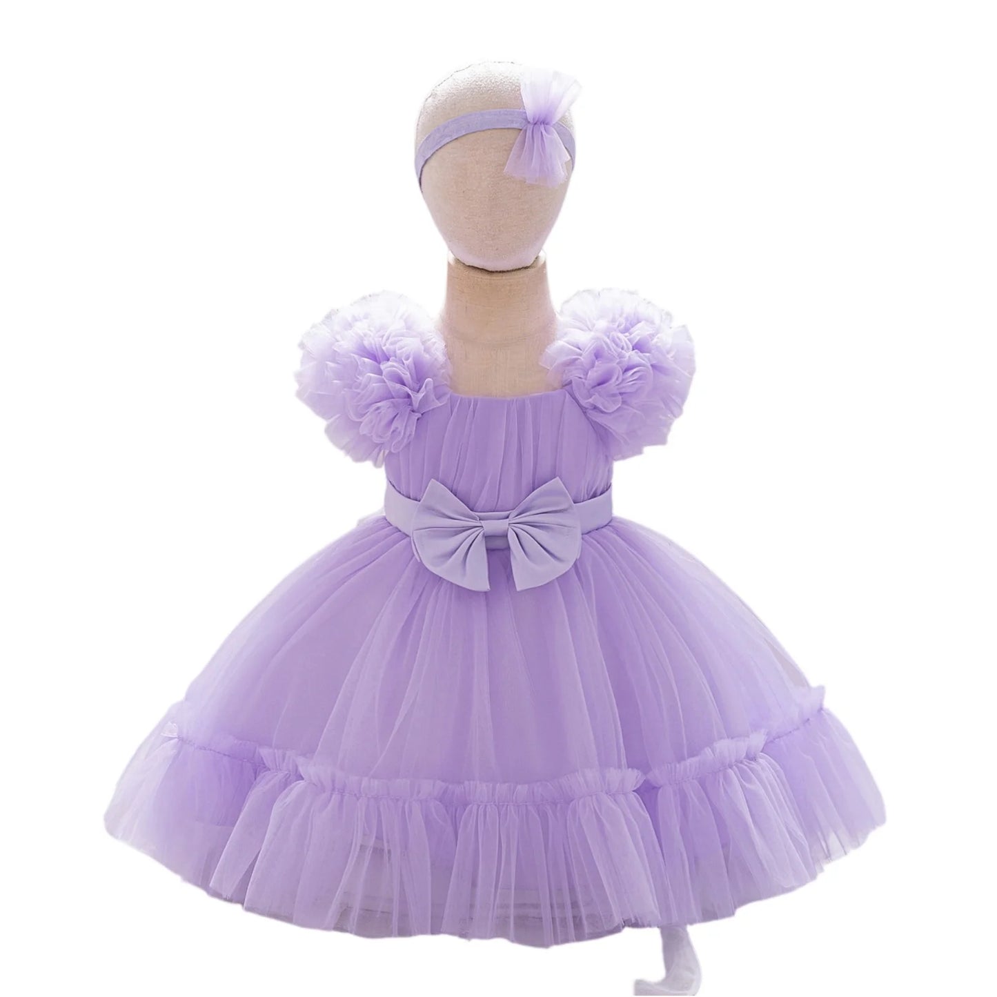 Toddler Party Baby Girls Dresses Baptism Bridesmaids Costume Infants 1st Birthday Bow Princess Dress Baby Wedding Christmas Gown