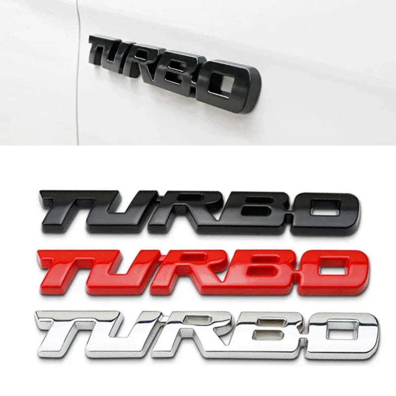 Turbo car alloy sticker 3D Metal Letter Pattern Car Emblem Car Motorcycle  Decal Decor Car Body Rear Tailgate 3D Car Stickers