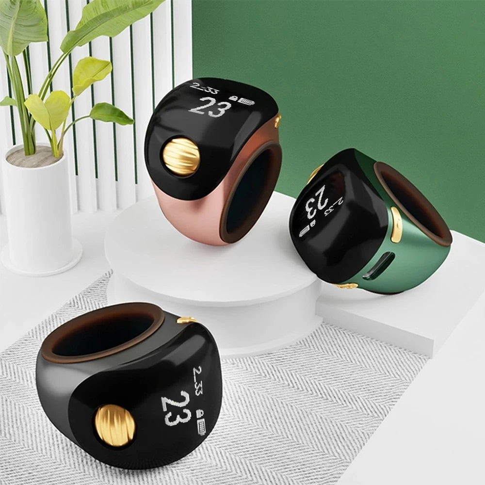 18/20/22mm Hand Press Electronic Digital Counting Counter Ethnic Style Portable Points Rechargeable Ring Ring Idea Tally Counter