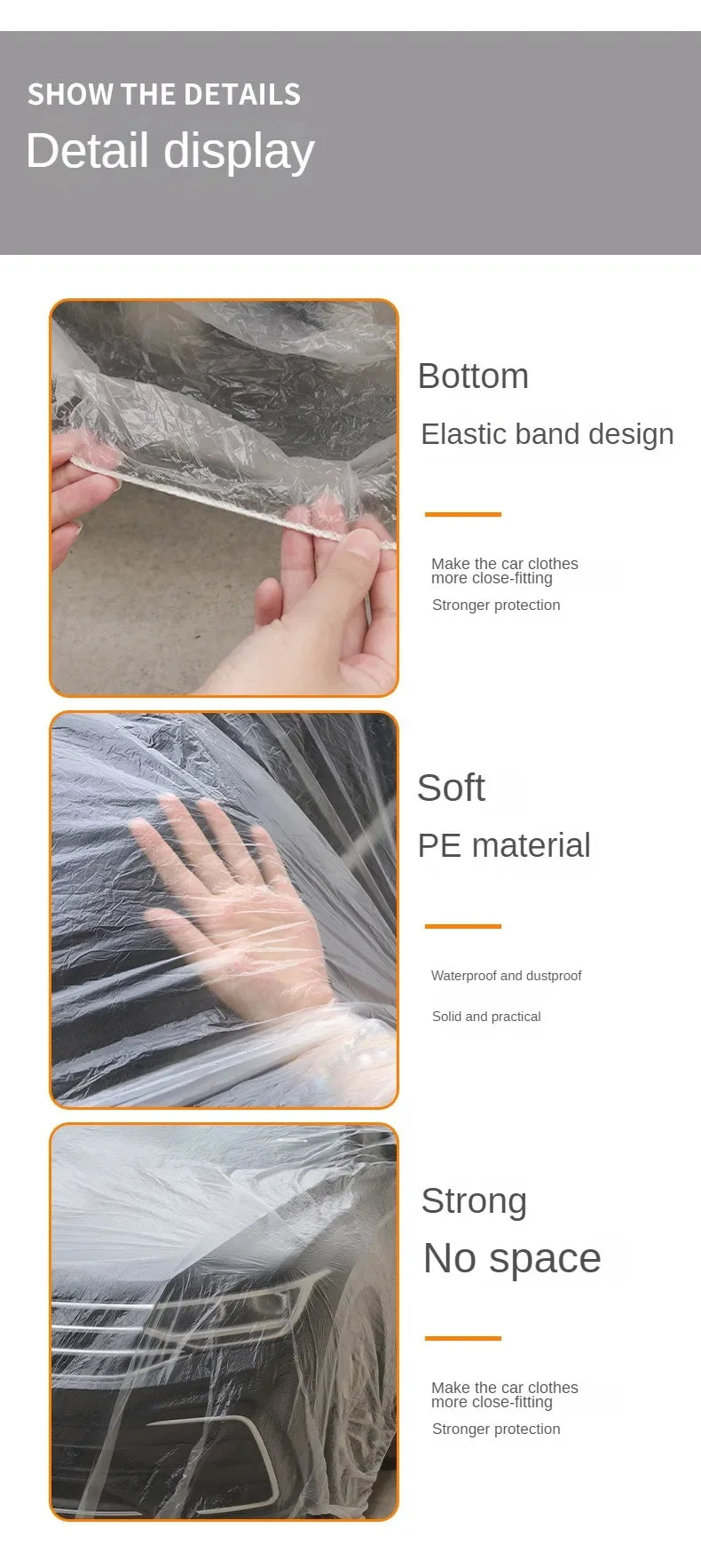 1-10PCS Disposable Car Cover Transparent Car Cover Car Coat and Car Cover PE Film Rain Cover Disposable Car Cover Car Dust Cover