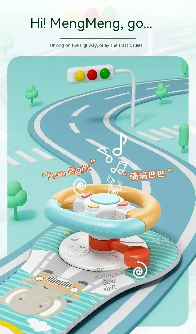 Steering Wheel Car Toys Rear Kids Simulates Driving  Seat  Baby Car  Comfort