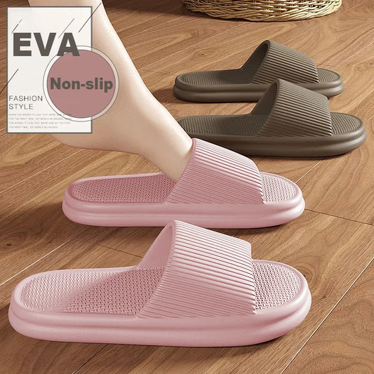 Summer Slippers For Women Men Soft Lightweight Indoor Home Slides Cloud Slipper Men Flat Sandals Beach Shoes Man Male Flip Flops