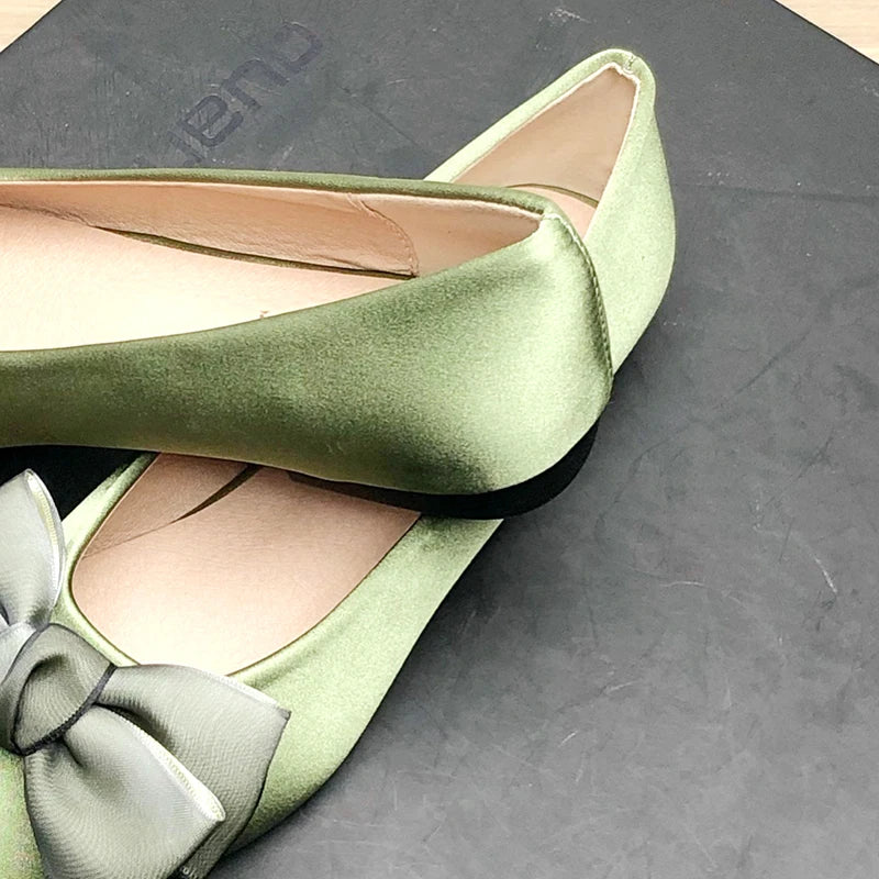 Shoes for Women Flat Heels Pointed Flat Shoes Black Flats for Women Dressy Comfort Silk Bow Size 33-43 Nice Quality Basic Shoes