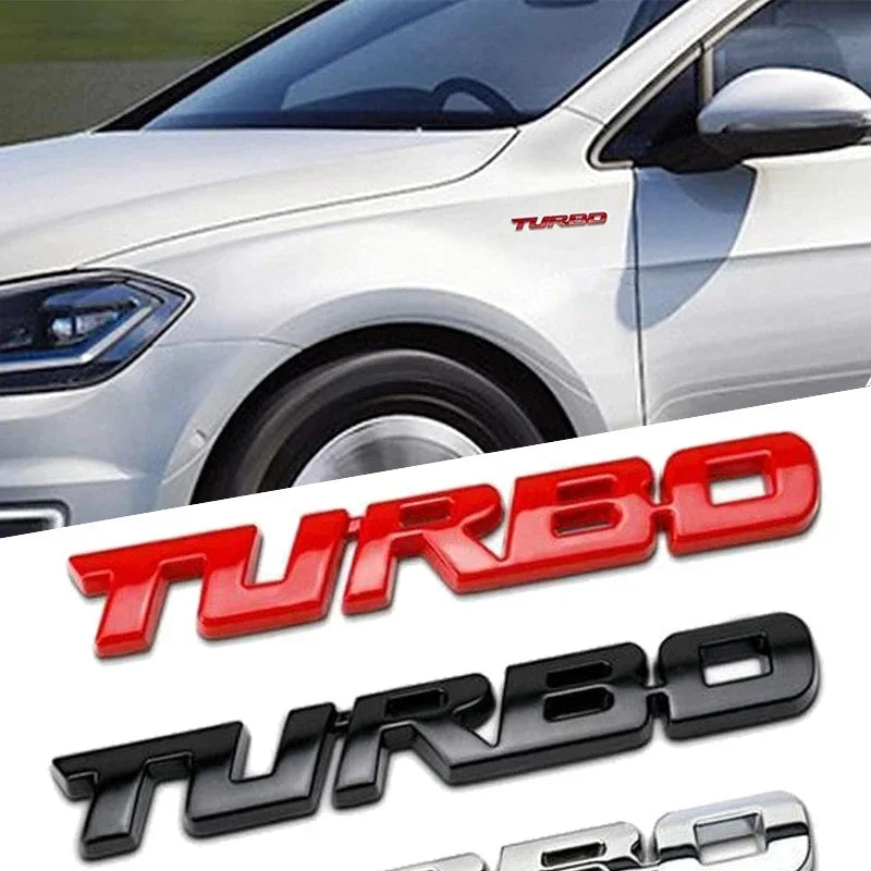 Turbo car alloy sticker 3D Metal Letter Pattern Car Emblem Car Motorcycle  Decal Decor Car Body Rear Tailgate 3D Car Stickers