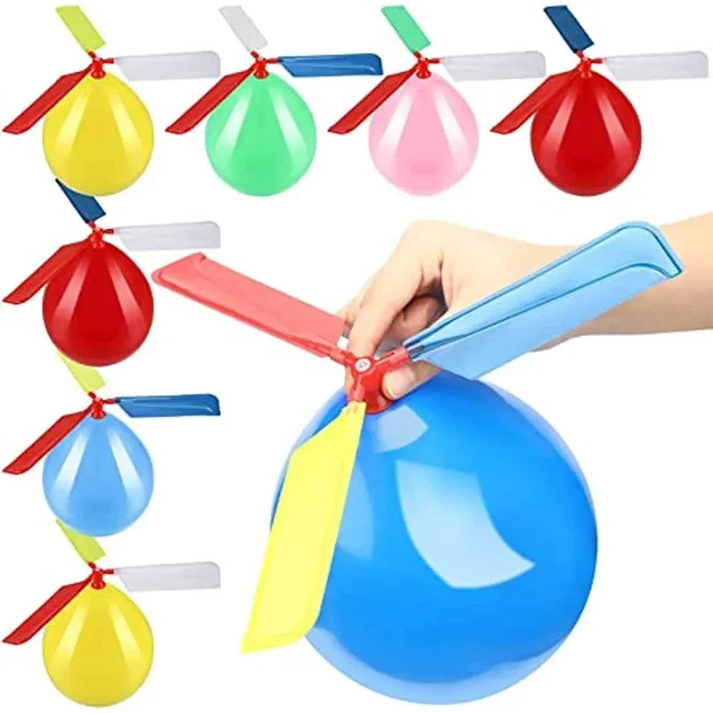 3PCS Air Balloon Helicopter Toy Funny Balloon Ortable Outdoor Helicopter Flying Kid Birthday Party Children's Day Interest Game