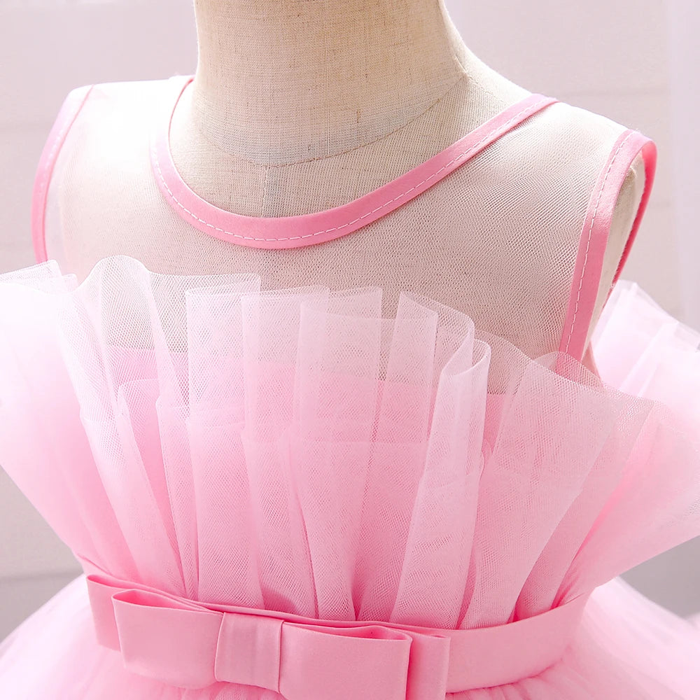 2022 Baby Dress For Girls Kids Wedding Bridesmaid Dresses Toddler Tulle Birthday Princess Party Dress Infant Outfits Vestidos