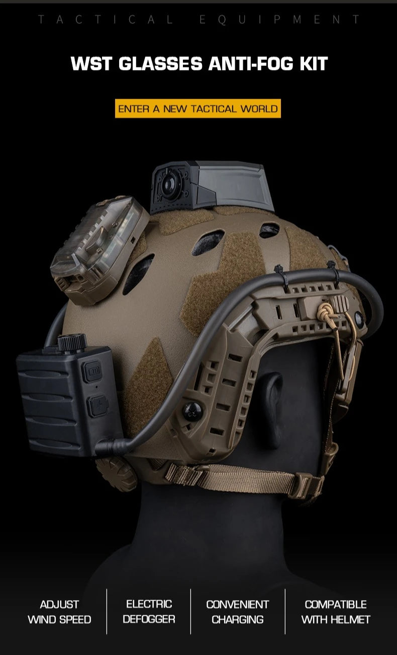 Tactical Goggles Defogger Defogging Fan Anti-fog Kit for Airsoft Shooting Motocross Mountaineering Protection Glasses Ski Mask