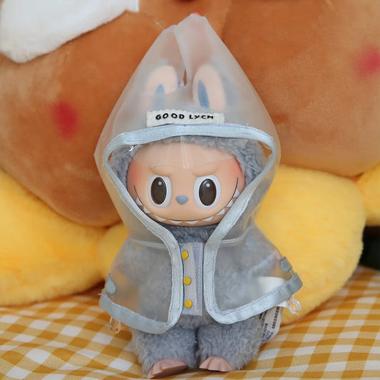 [Clothes Only] Labubu Clothes Changing Transparent Raincoat V1 V2 Changing Clothes Party Labubu Cloth Doll Clothes