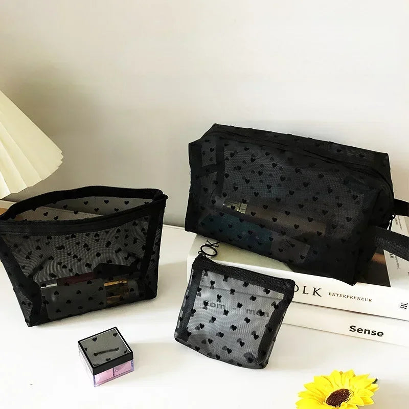 Women Lipstick Makeup Bags Small Large Mesh Transparent Cosmetic Bag Organizer for Cosmetics Storage Pencil Cases Neceser Pouch