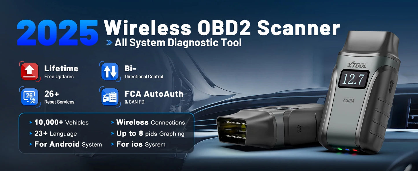 XTOOL Anyscan A30M Bluetooth OBD2 Scanner Car Diagnostic Tools 26+ Reset Service Code Reader FCA AUTOAUTH Lifetime Free Update