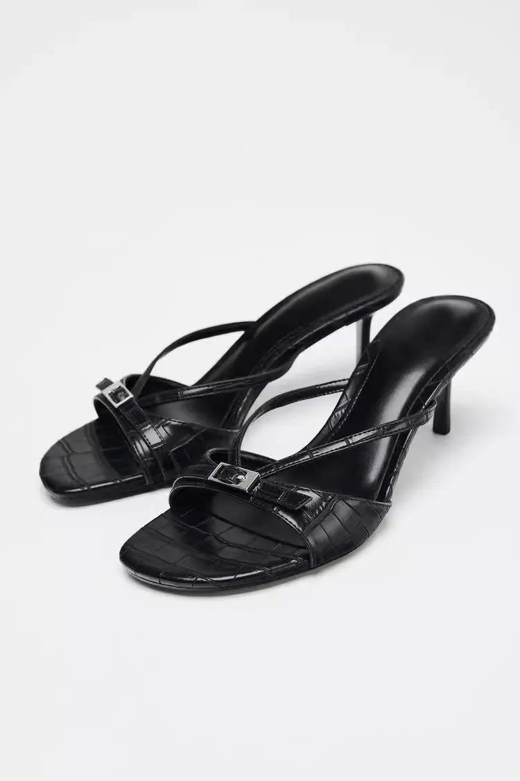 Women's High Heels Slippers Designer Heeled Shoes 2025 Summer Fashion Sandals Pumps Shallow Sexy Slides Stilettos Mujer Zapatos - Belvar