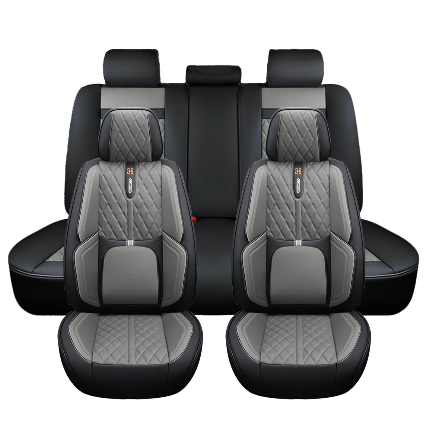 PU leather car seat cover, suitable for most 5-seat cars, split seat cover, waterproof and anti-fouling, easy installation,