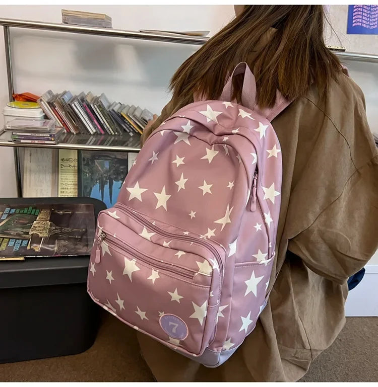 Star Backpack for Women Men 17 Inch Star Laptop Backpack College Bag Cute Travel Backpack Student Back To School Casual Bookbag