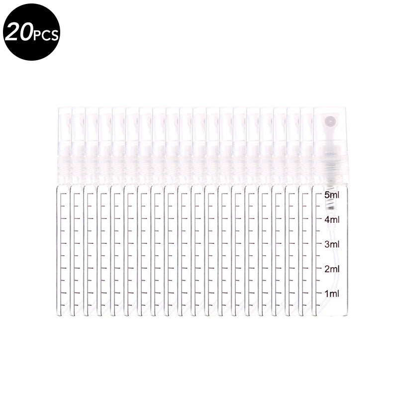 10/20/50PCS 3ml 5ml 10ml Perfume Refillable Spray Bottle Portable Glass Atomizer Container Small Sample With Dispenser Tool