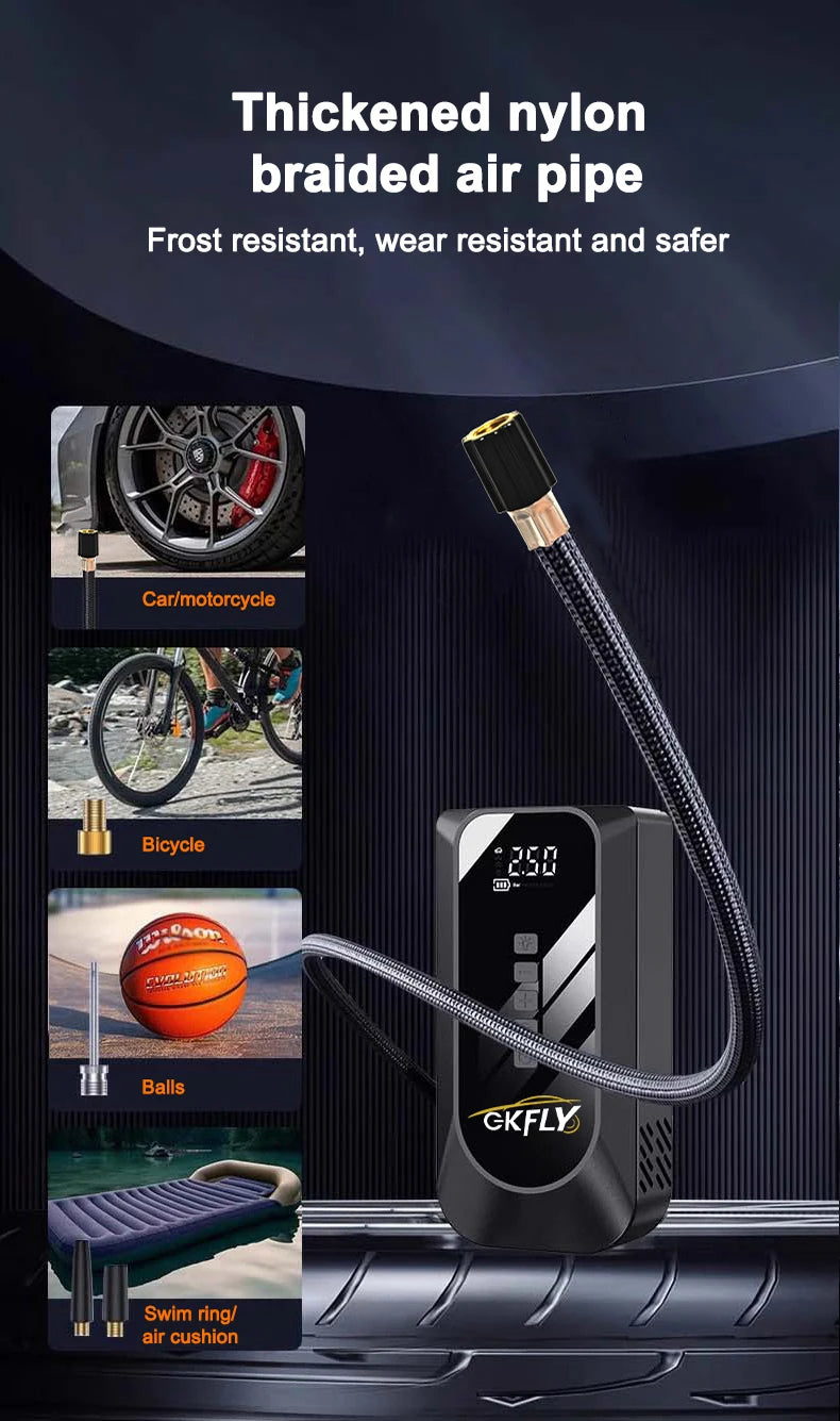 2000A Car Jump Starter Air Pump Multi-Function 4 In 1 Air Compressor Power Bank Car Battery Starter Starting Auto Tyre Inflator
