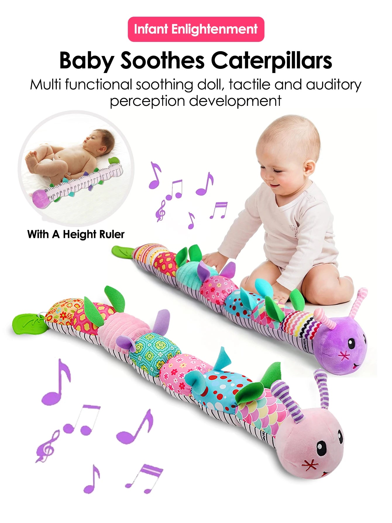 1pcs Soft Giraffe Animal Handbells Rattles Plush Infant Toddler Car Bed Hanging Toy Baby Early Education Development Handle Toys