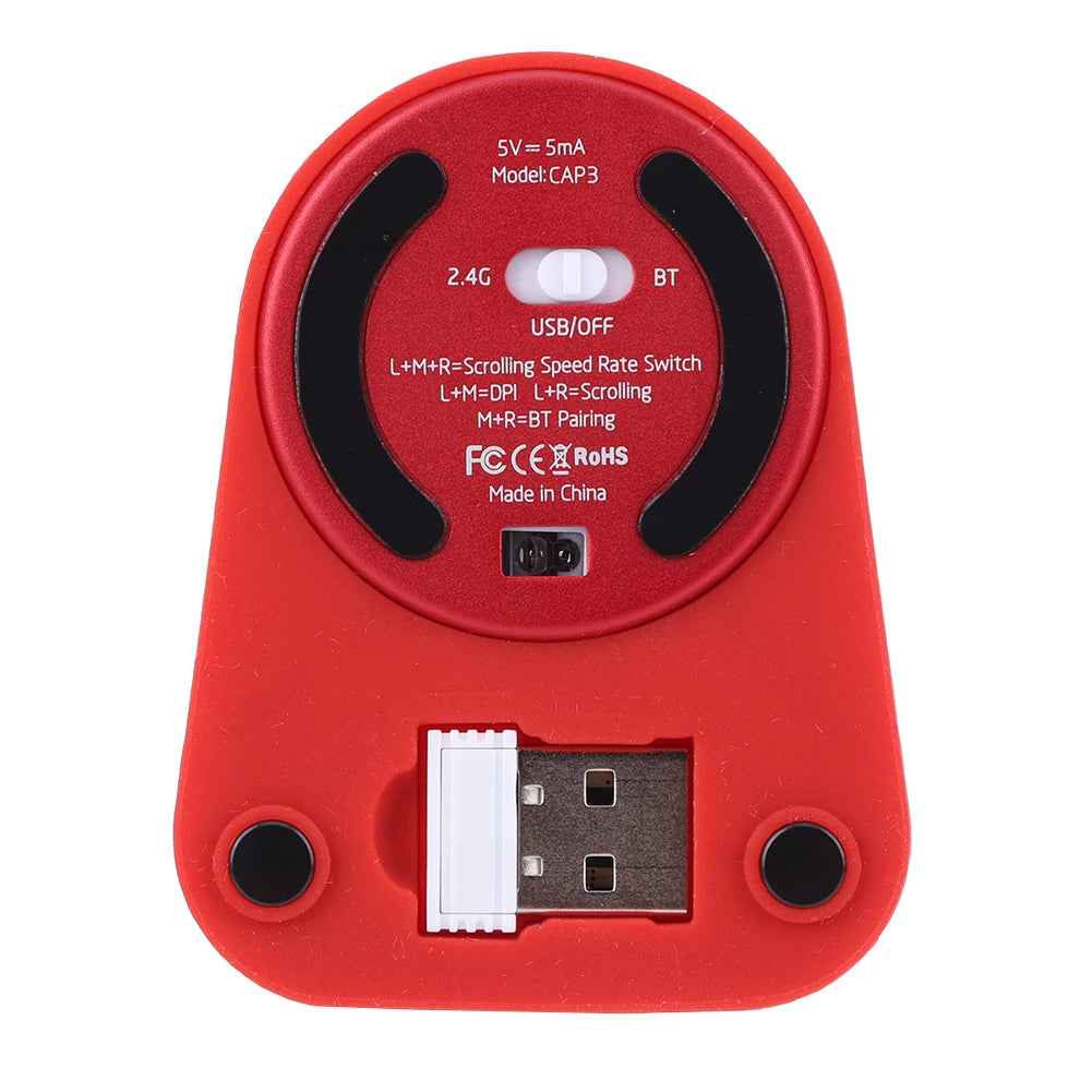 2400DPI Wireless Bluetooth Mouse 3 Mode BT 5.2/2.4G/USB Portable Magic Silent Ergonomic Mice For PC Laptop Office Gaming Mouse