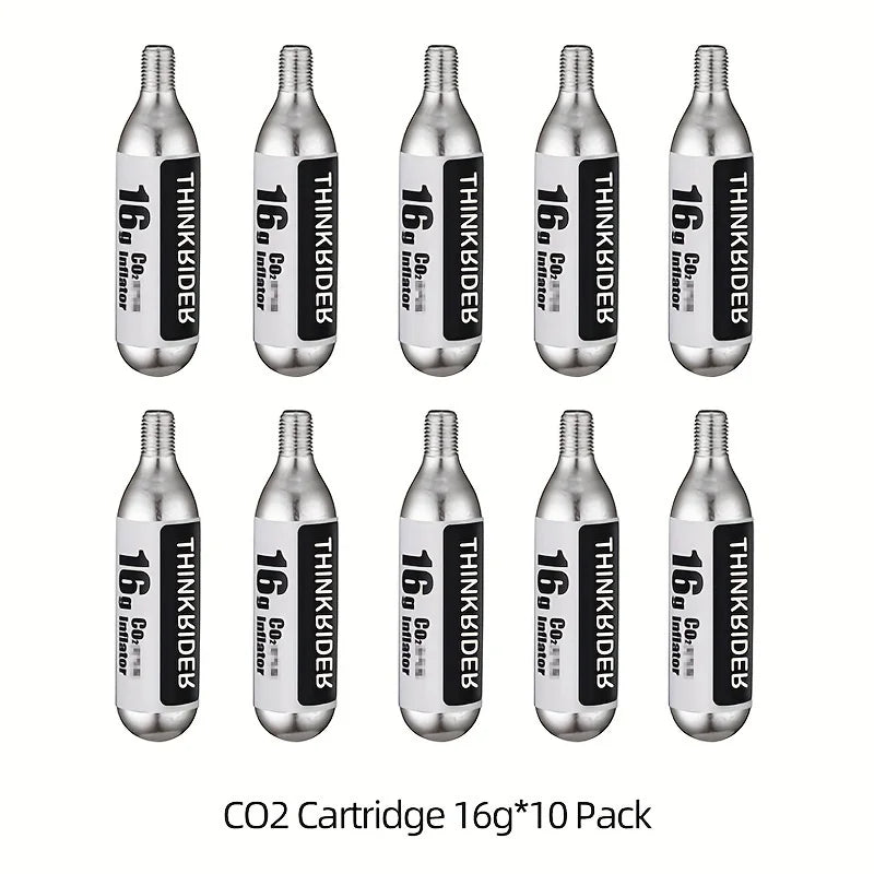 ThinkRider 16g Threaded CO2 Cartridges or CO2 Inflator for Bike Tires - Cartridge for CO2 Inflator with Threaded Connection