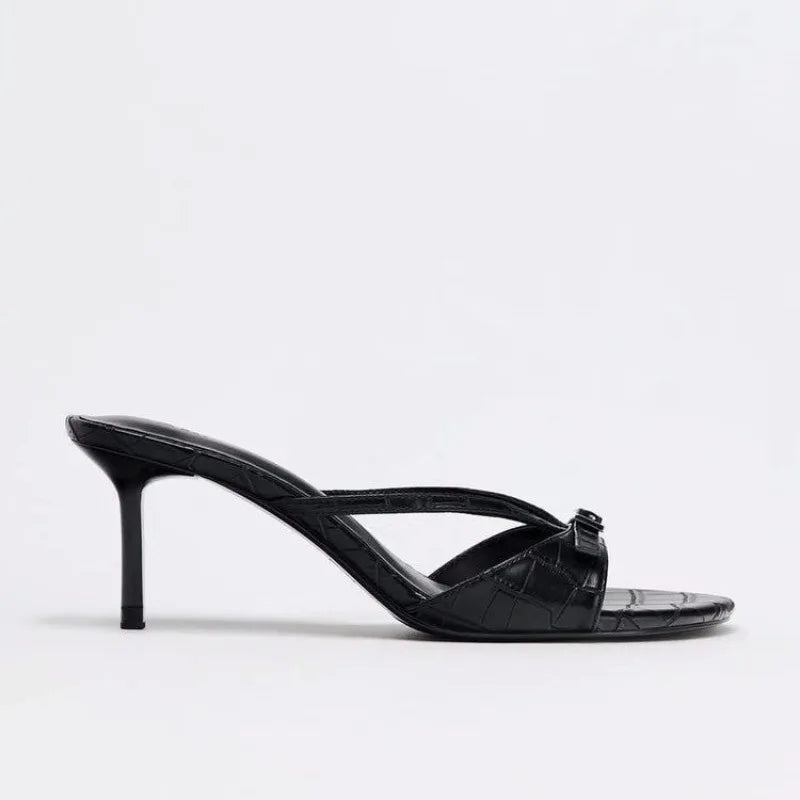 Women's High Heels Slippers Designer Heeled Shoes 2025 Summer Fashion Sandals Pumps Shallow Sexy Slides Stilettos Mujer Zapatos - Belvar