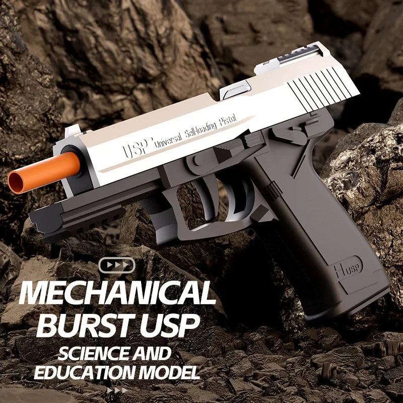Soft Bullet Toy Gun USP Throwing Shell Airsoft Blaster Outdoor Sports CS Game Weapon Pistol Shooter Weapon for Children Gift