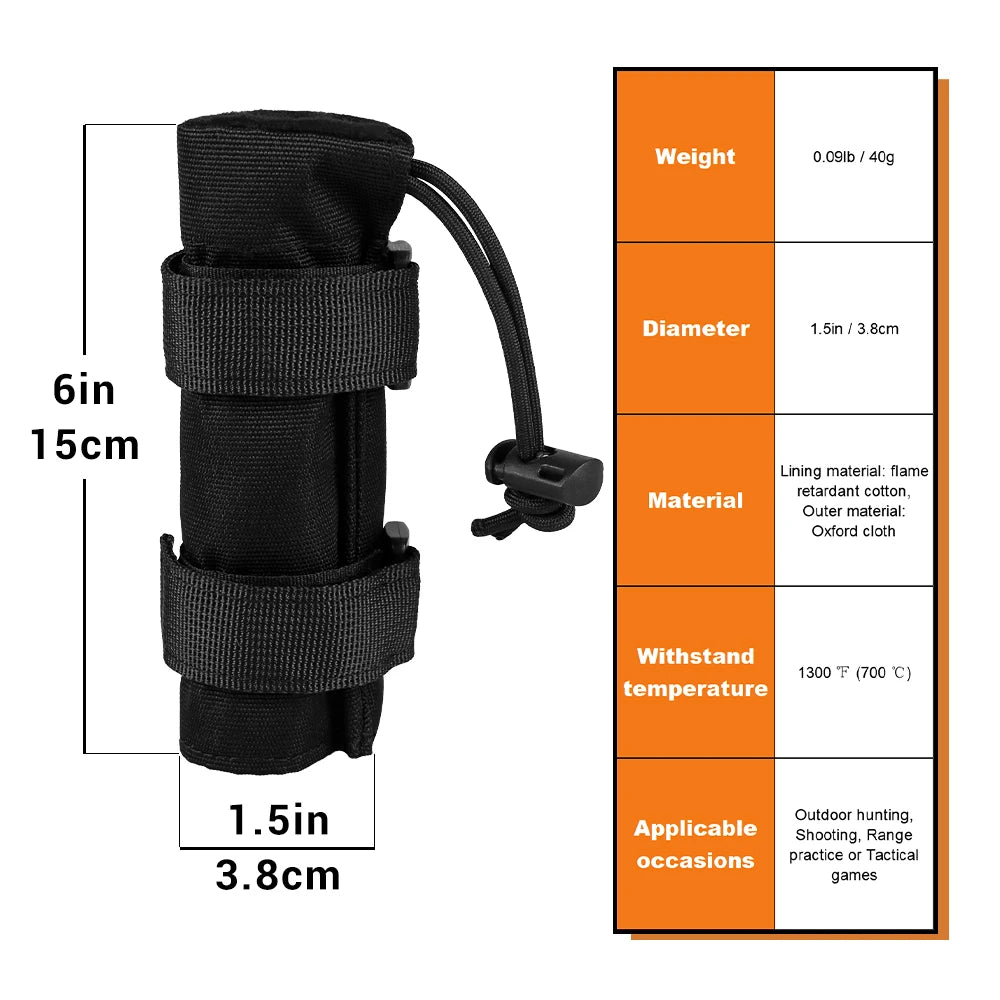 22/18/14.5cm Tactical Airsoft Suppressor Cover Airsoft Barrel Protector Cover Case Rifle Accessories for Hunting Shooting