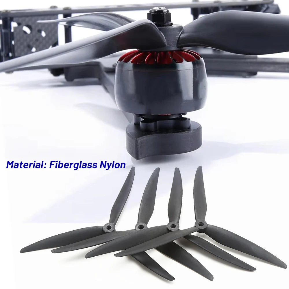 2pcs  10X5X3 9X5X3 10X4.5X3 1050 1045 9050 10inch 9inch 3 blades Black Carbon Reinforced Nylon Propeller for Rc FPV Drone