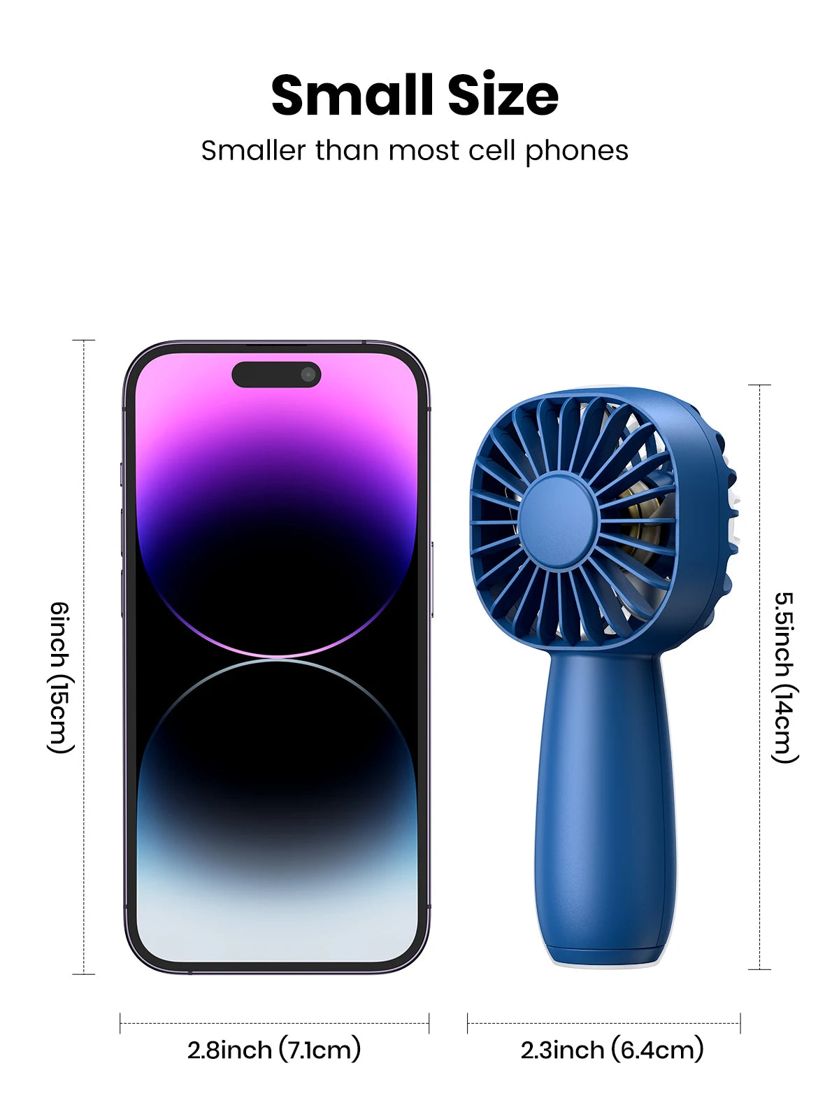 TOPK 1800mah Mini Portable fan,USB Electric Fan 3 Speeds rechargeable portable fan Eyelash hand fans for room Camping Supplies