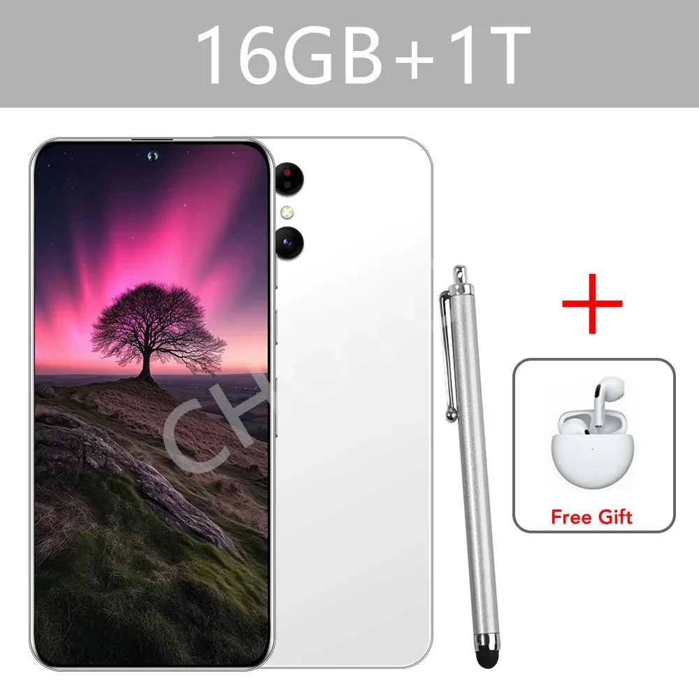 2025 Cellphones S+ 24 Ultra Original 5G Smartphone 7.3HD Dual SIM Cell Phone 7800mAh Android 14 Global Version Mobile Phones