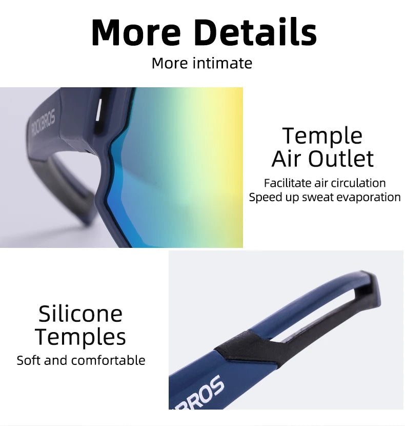ROCKBROS Bike Glasses Polarized / Photochromic UV400 Sun Protection Sports Eyewear Bicycle Sunglasses MTB Road Cycling Glasses