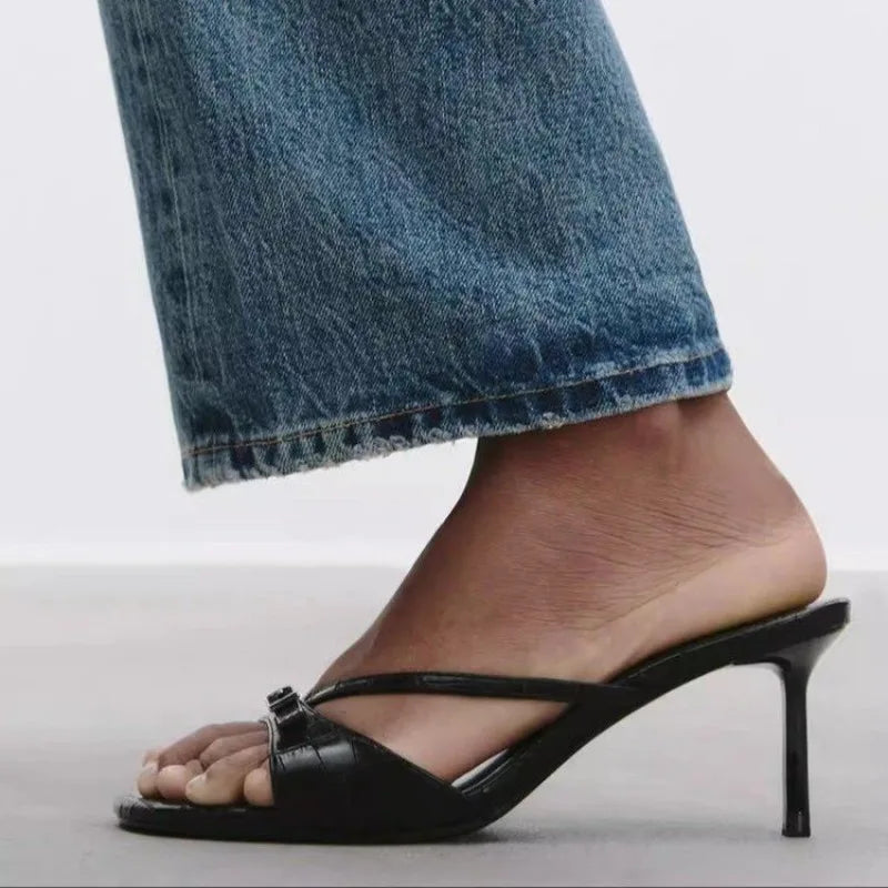 Women's High Heels Slippers Designer Heeled Shoes 2025 Summer Fashion Sandals Pumps Shallow Sexy Slides Stilettos Mujer Zapatos - Belvar