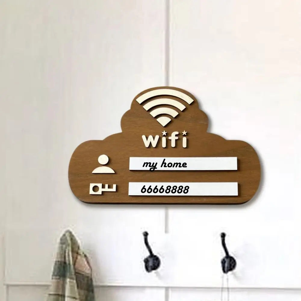 Wooden WiFi Board for Guests with Marker Pen for Public Places Shops Handwriting Account and Password Wifi Notice Board Signs
