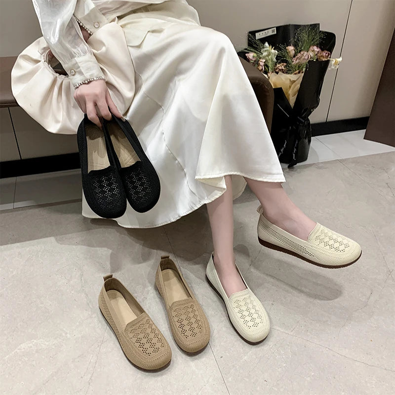 shoes woman 2025  shoes woman 2025  women's sneakers free shippiing shoes  Summer breathable knitted casual shoes