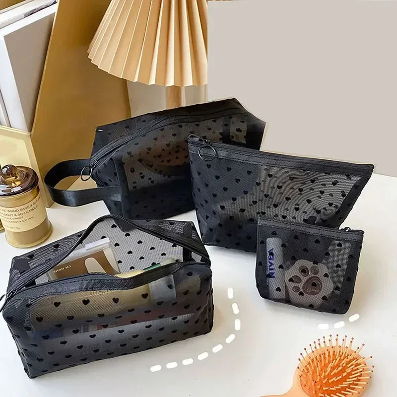 Women Lipstick Makeup Bags Small Large Mesh Transparent Cosmetic Bag Organizer for Cosmetics Storage Pencil Cases Neceser Pouch