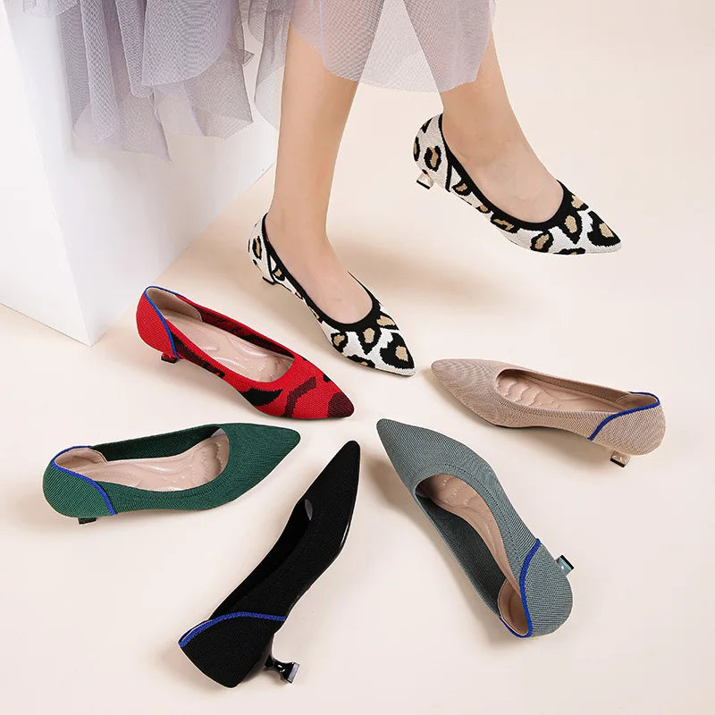 Women's high heels shoes  2025 new spring  / autumn / fashion beautiful breathable sweat absorbing comfortable shallow mouth p - Belvar