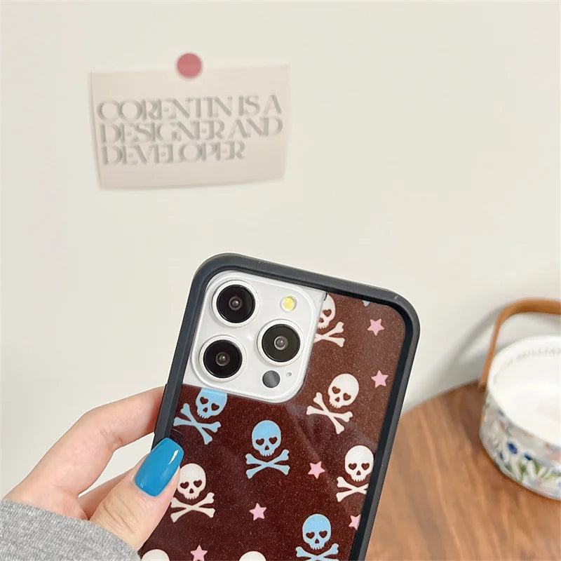 Wildflower wf Wild Flower Bones ice skates Phone Case for iPhone 15 14 13 12 16 Pro Max Plus 16pro 3D WF Metal Cover Funda