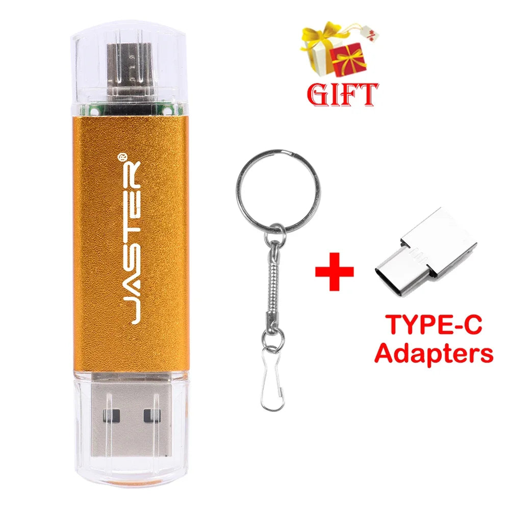 3 In 1 USB Flash Drives 64GB Free TYPE-C Adapters Gifts Pen drive 32GB Black OTG Memory Stick 16GB Key Chain Pendrive 8GB U Disk