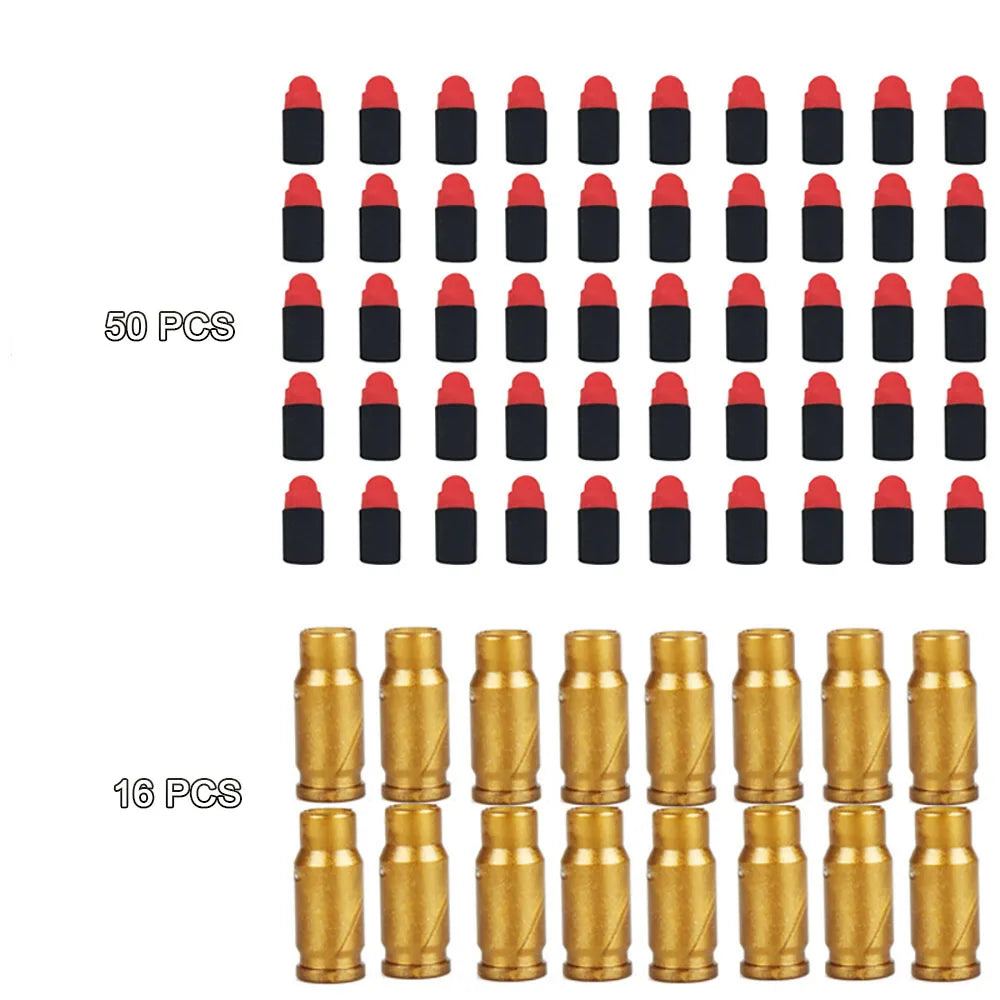 100 Soft Foam Bullets + 32 Shells For Glock Toy Gun Colt Pistol Shooting Games Kids Toys Dropship Shopify