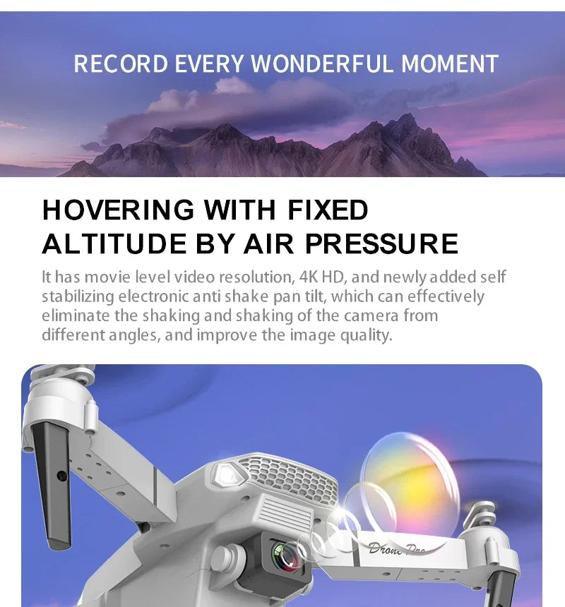2024 E88 Pro WIFI FPV Drone, Wide Angle 4K/1080P HD Camera, Height Hold, Foldable RC Quadcopter Helicopter Toy Gift