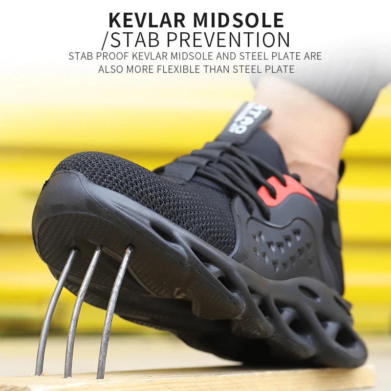 Steel Toe Work Shoes Breathable Working Shoes Women Man Safety Shoes Lightweight Puncture-Proof Boots Indestructible soles
