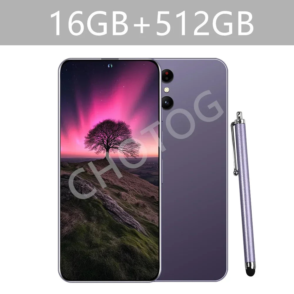 2025 Cellphones S+ 24 Ultra Original 5G Smartphone 7.3HD Dual SIM Cell Phone 7800mAh Android 14 Global Version Mobile Phones
