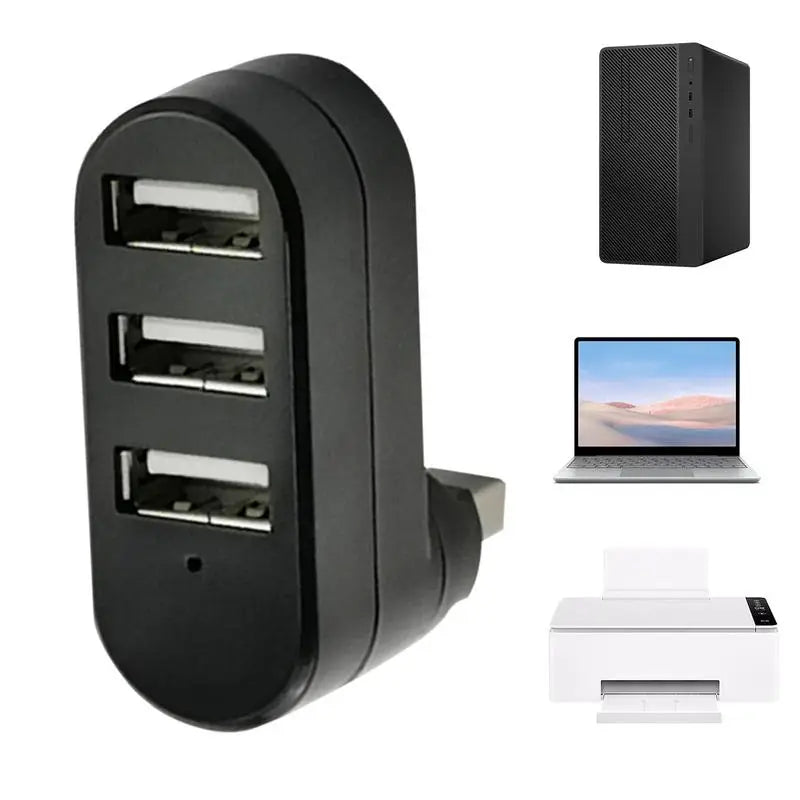 USB 2.0 Hub USB Hub 2.0 Multi USB Splitter Hub Rotatable 3 Port Multiple Expander Splitter Mini USB 2.0 Hub Computer Accessories