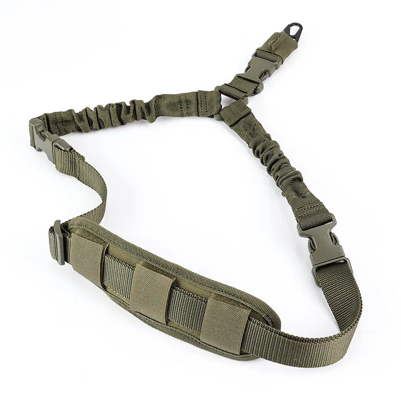 Tactical Sling Shooting With Shoulder Pad Adjustable one Point Bungee Airsoft Rifle Strapping Belt Hunting Hiking Accessories