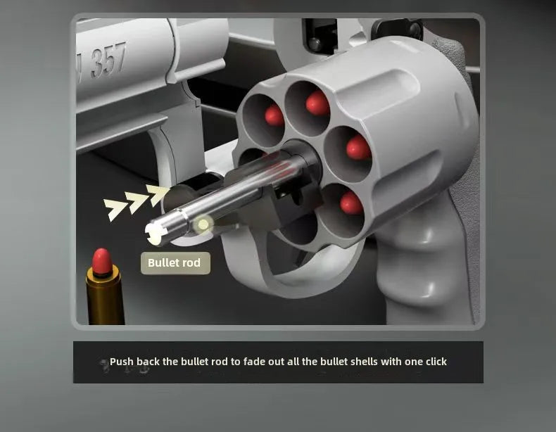 Soft Bullet Toy Gun Set with Ejecting Revolver for Kids, One-Key Detachable Pistol, Continuous Shooting